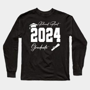 proud aunt graduate class of 2024 funny senior Long Sleeve T-Shirt